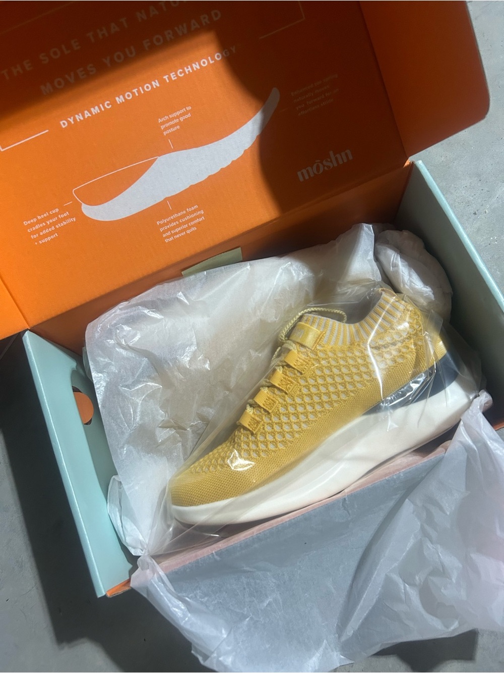 mōshn Yellow Knit Slip-On Sneaker - brand new